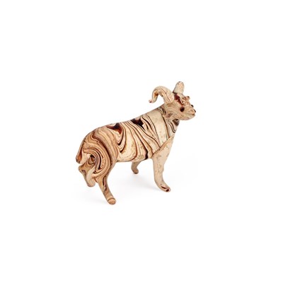 Lot 496 - A CARVED STONE GOAT