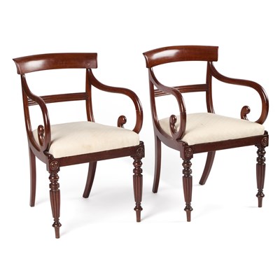 Lot 656 - A PAIR OF VICTORIAN MAHOGANY CARVER CHAIRS