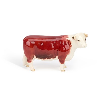 Lot 100 - A BESWICK MODEL OF A HEREFORD COW 'CH OF CHAMPIONS'