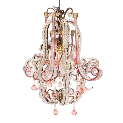 Lot 616 - A VENETIAN GLASS CHANDELIER