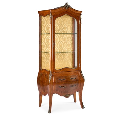 Lot 698 - A LOUIS IV STYLE GILT-METAL AND INLAID VITRINE