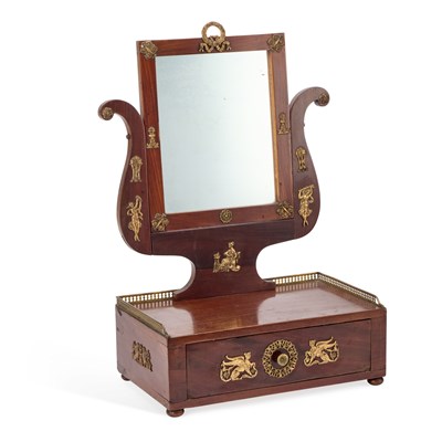 Lot 696 - A LATE 19TH CENTURY GILT-METAL MOUNTED MAHOGANY TOILET MIRROR