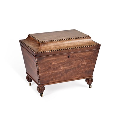 Lot 665 - A GEORGE IV MAHOGANY CELLARETTE
