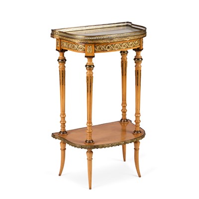 Lot 674 - A FRENCH MARBLE-TOPPED AND GILT-METAL MOUNTED SIDE TABLE