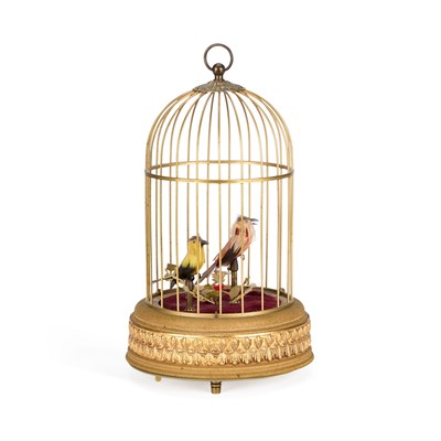 Lot 157 - A BRASS-CAGED SINGING BIRD AUTOMATON