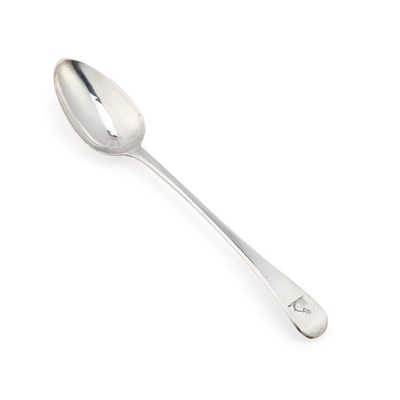 Lot 210 - A GEORGE III SILVER BASTING SPOON