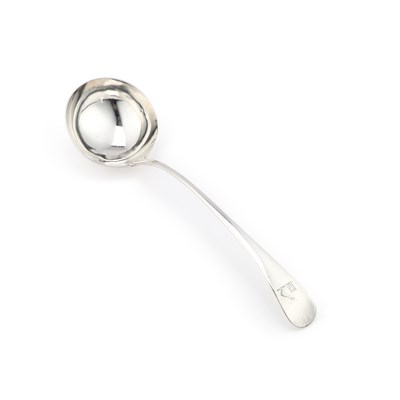 Lot 199 - A GEORGE III SILVER SOUP LADLE