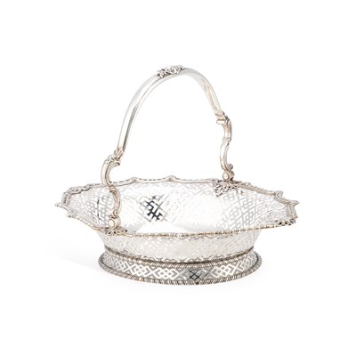 Lot 357 - A FINE GEORGE II SILVER CAKE BASKET