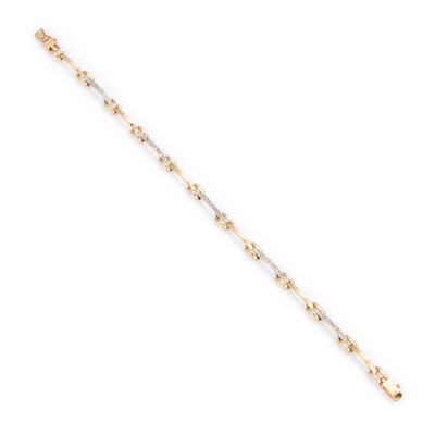 Lot 405 - A 9 CARAT GOLD DIAMOND BRACELET