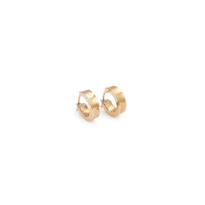 Lot 419 - A PAIR OF PLAIN BROAD HOOP EARRINGS