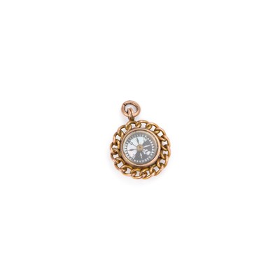 Lot 496 - A SARDONYX COMPASS FOB