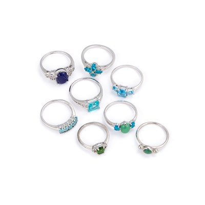 Lot 451 - A GROUP OF GEM-SET RINGS