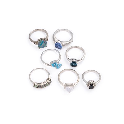 Lot 420 - A GROUP OF VARIOUS GEM-SET RINGS