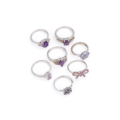 Lot 425 - A GROUP OF VARIOUS GEM-SET RINGS