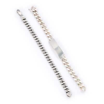 Lot 414 - TWO CURB LINK BRACELETS