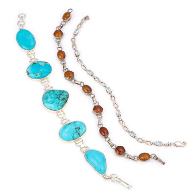 Lot 402 - THREE GEM-SET BRACELETS