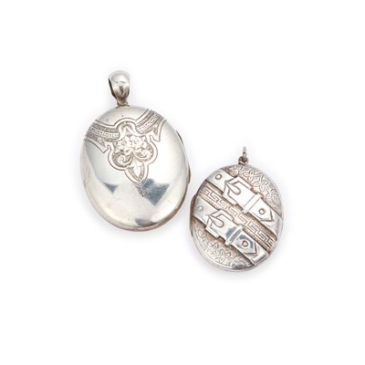 Lot 486 - TWO LATE VICTORIAN OVAL LOCKET PENDANTS