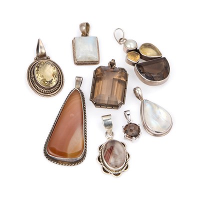 Lot 464 - A COLLECTION OF GEM SET PENDANTS