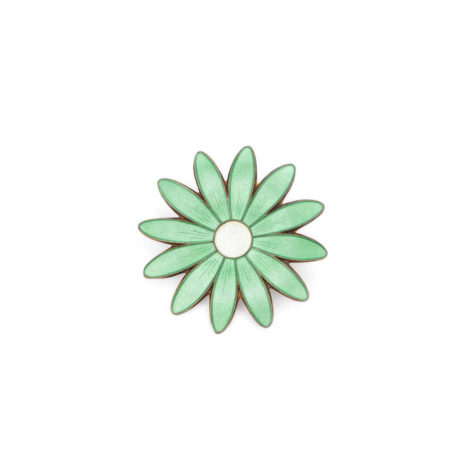 Lot 377 - ASKEL HOLMSEN, A NORWEGIAN ENAMEL FLOWER BROOCH