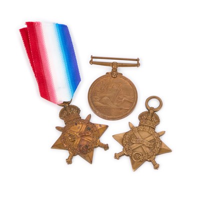 Lot 32 - THREE FIRST WORLD WAR MEDALS