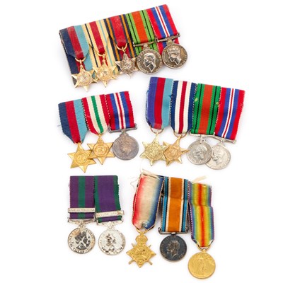 Lot 13 - A COLLECTION OF MOUNTED MINIATURE MEDAL GROUPS