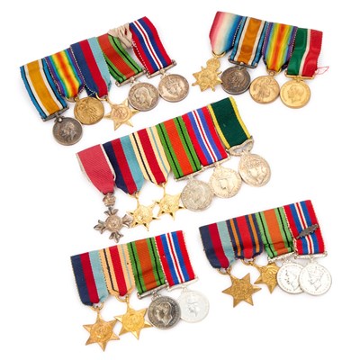 Lot 23 - A COLLECTION OF MINIATURE MEDAL GROUPS