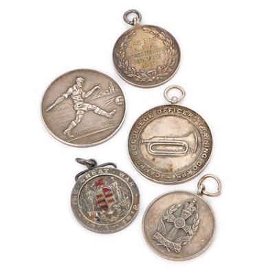 Lot 18 - A GROUP OF SILVER MILITARY MEDALLIONS