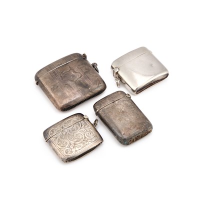 Lot 103 - FOUR SILVER VESTA CASES