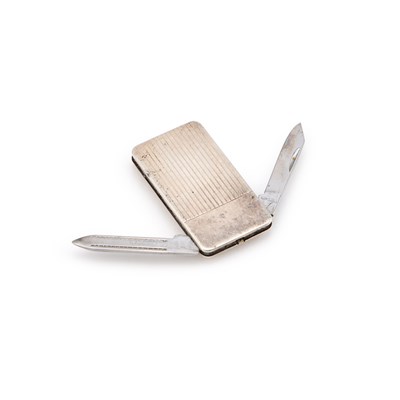 Lot 74 - AN AMERICAN STERLING SILVER-MOUNTED PEN KNIFE