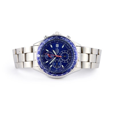 Lot 134 - A GENTS STEEL SEIKO CHRONOGRAPH BRACELET WATCH