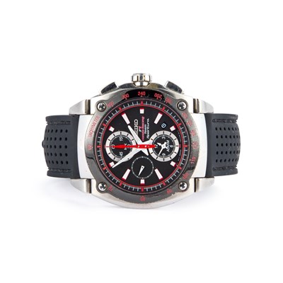 Lot 125 - A GENTS STEEL SEIKO HONDA RACING TEAM STRAP WATCH
