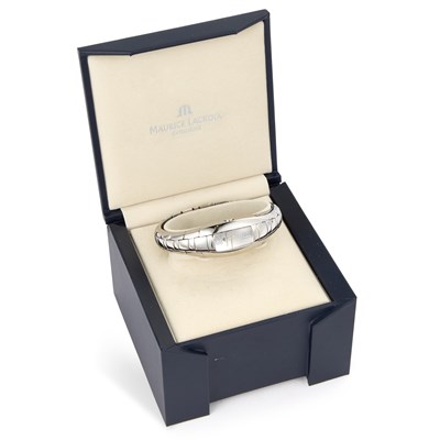 Lot 127 - A LADY'S STEEL MAURICE LACROIX INTUITION BRACELET WATCH