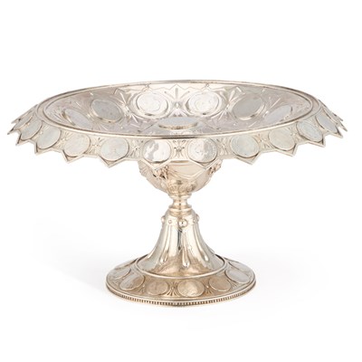 Lot 305 - A VICTORIAN SILVER 'COIN' TAZZA