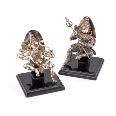 Lot 131 - A PAIR OF SILVER FIGURES OF RAMA