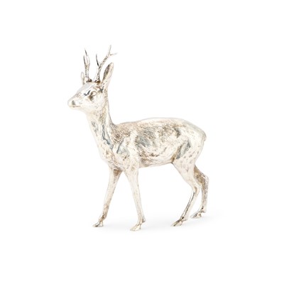 Lot 165 - A CONTINENTAL SILVER MODEL OF A STAG