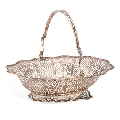 Lot 327 - A GEORGE III SILVER CAKE BASKET