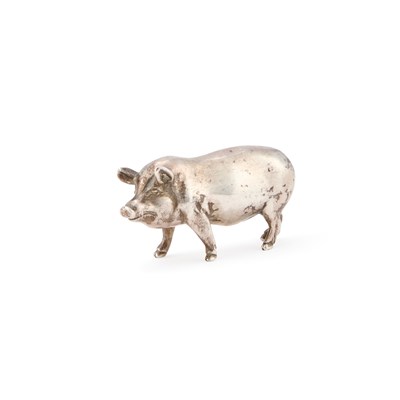 Lot 236 - AN ELIZABETH II SILVER MODEL OF A PIG