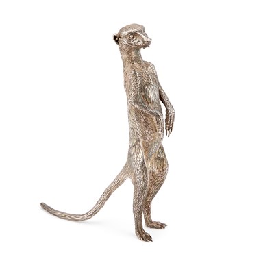Lot 239 - PATRICK MAVROS, A LARGE SILVER MODEL OF A MALE MEERKAT