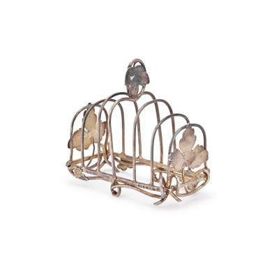 Lot 298 - A VICTORIAN SILVER NATURALISTIC TOAST RACK