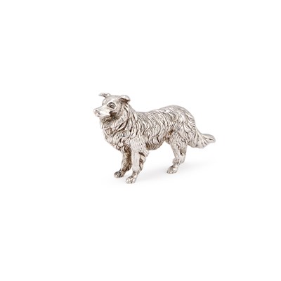 Lot 311 - A VICTORIAN CAST SILVER MODEL OF A COLLIE DOG