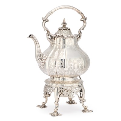 Lot 197 - A VICTORIAN SCOTTISH SILVER SPIRIT KETTLE