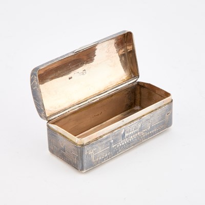 Lot A 19TH CENTURY RUSSIAN SILVER AND NIELLO TABLE SNUFF BOX