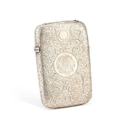 Lot 294 - A VICTORIAN SILVER CHEROOT CASE WITH AN INTEGRAL VESTA