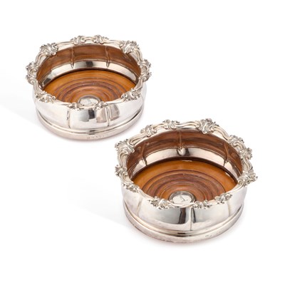 Lot 300 - YORK: A RARE PAIR OF GEORGE IV SILVER WINE COASTERS