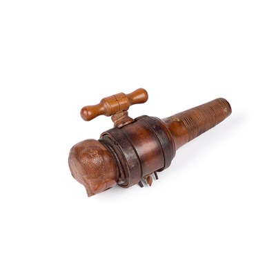 Lot 708 - A LARGE 19TH CENTURY TREEN TAP OR FUNNEL
