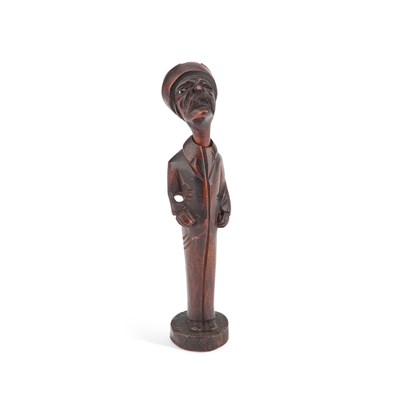 Lot 707 - A 19TH CENTURY FIGURAL TREEN PIPE HOLDER