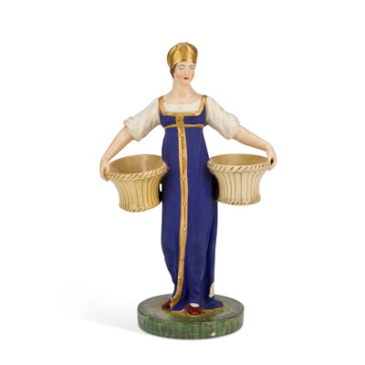 Lot 26 - A RARE RUSSIAN PORCELAIN FIGURE OF A LADY