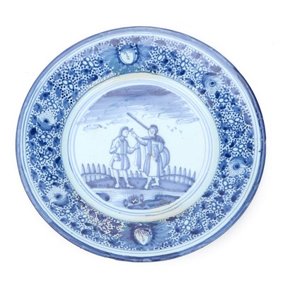Lot 29 - AN 18TH CENTURY DELFT BLUE AND WHITE PLATE