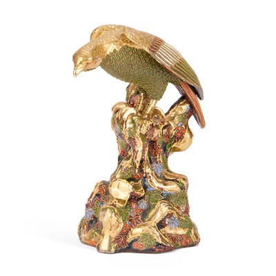 Lot 41 - A LARGE JAPANESE SATSUMA MODEL OF AN EAGLE