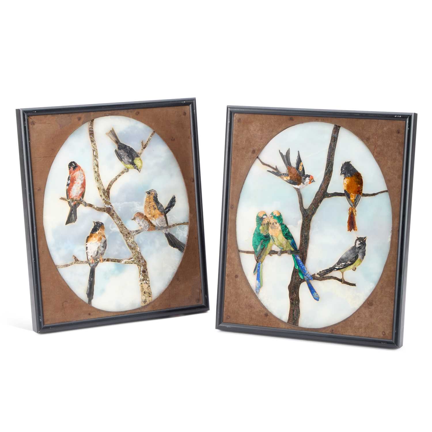 Lot 507 - A FINE PAIR OF ITALIAN PIETRA DURA PLAQUES